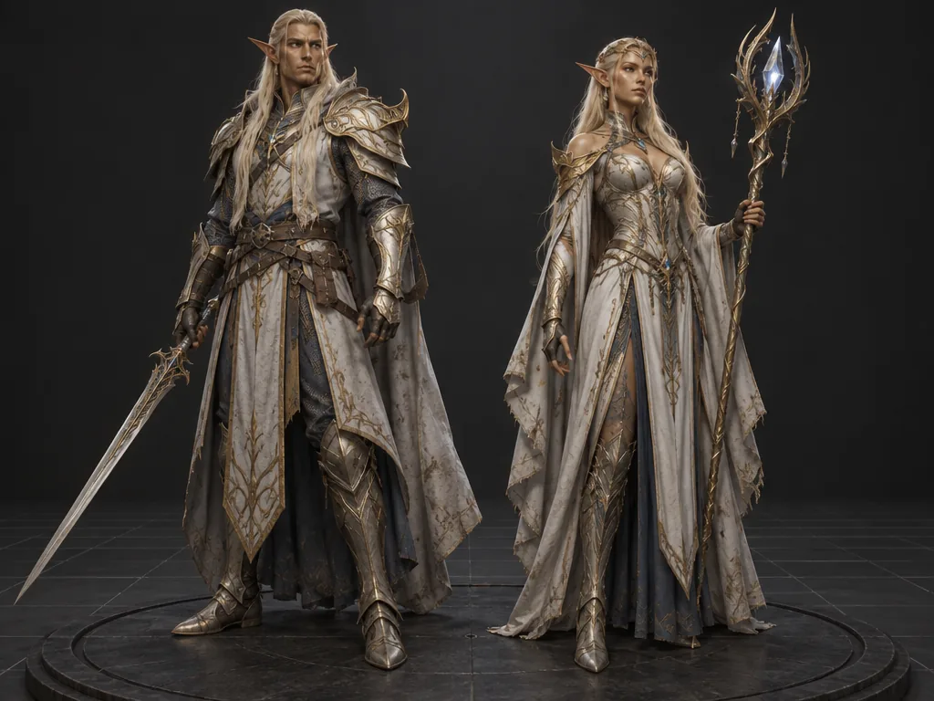Aelthari male and female 3D models