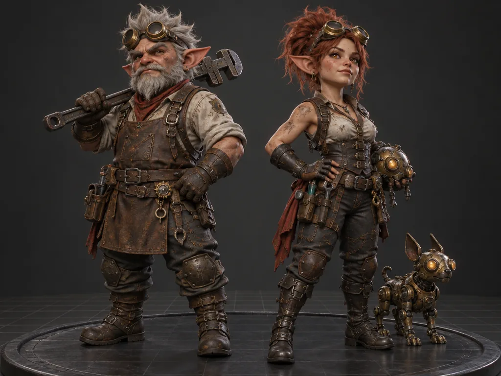 Cogwyn male and female 3D models