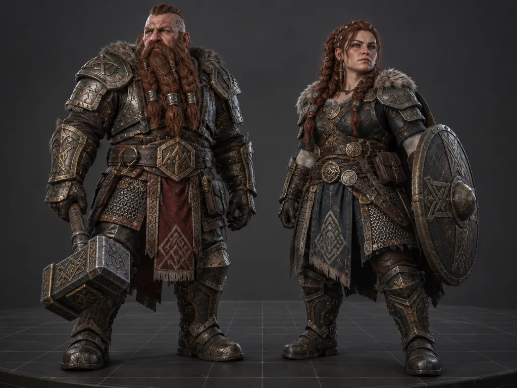 Dverga male and female 3D models