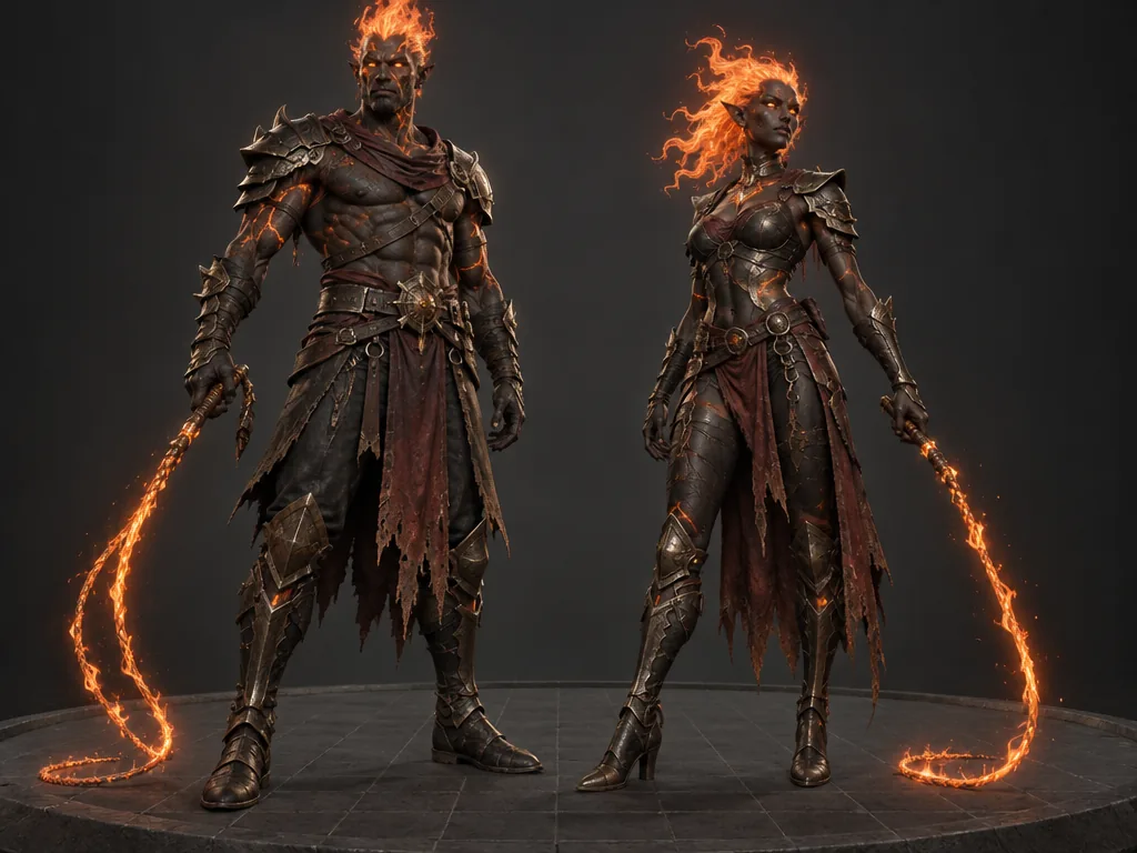 Emberkin male and female 3D models
