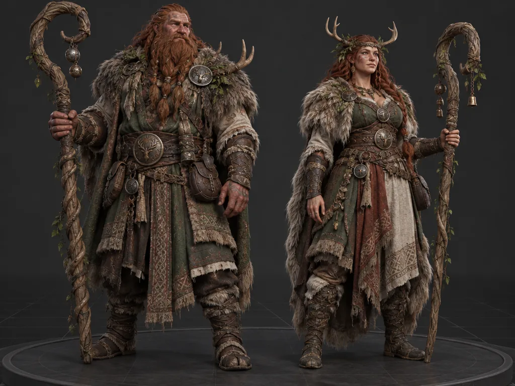 Firren male and female 3D models