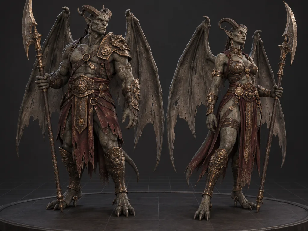 Gargath male and female 3D models