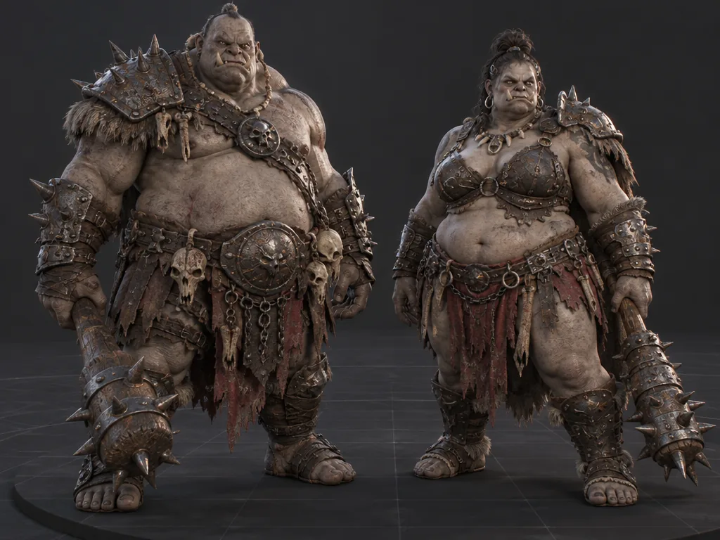 Gorruk male and female 3D models