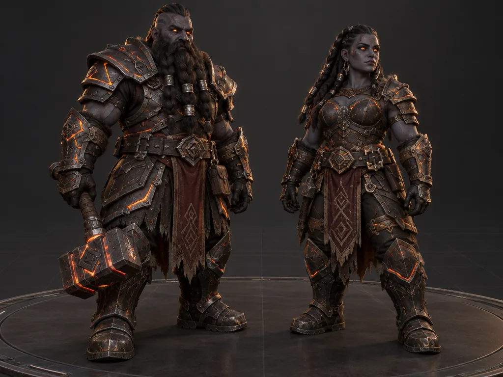 Grimmar male and female 3D models