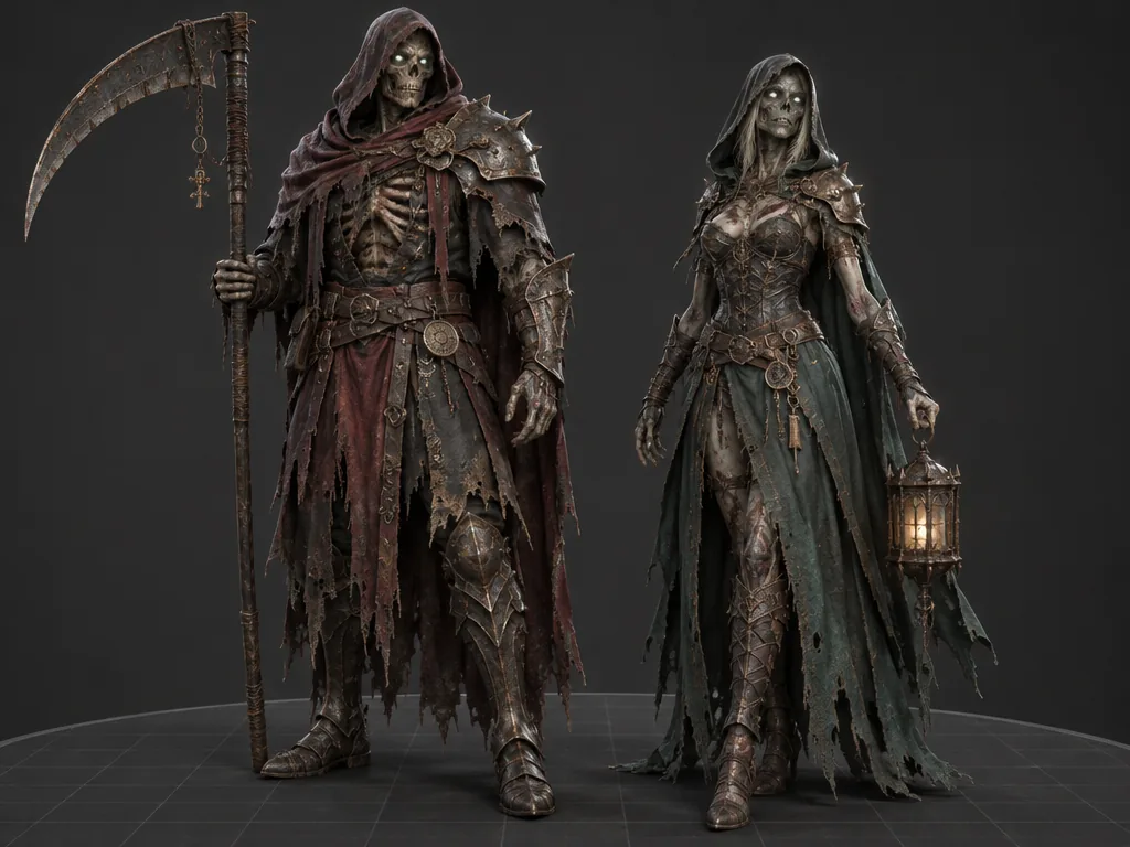 Hollowed male and female 3D models