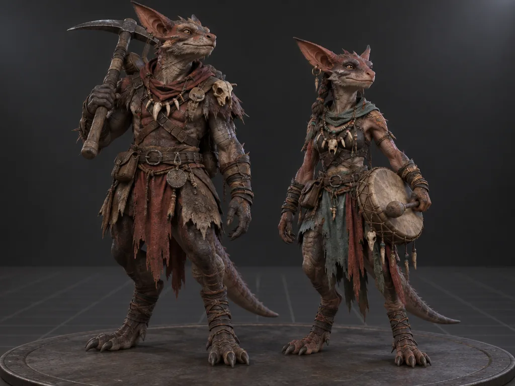 Kobbin male and female 3D models