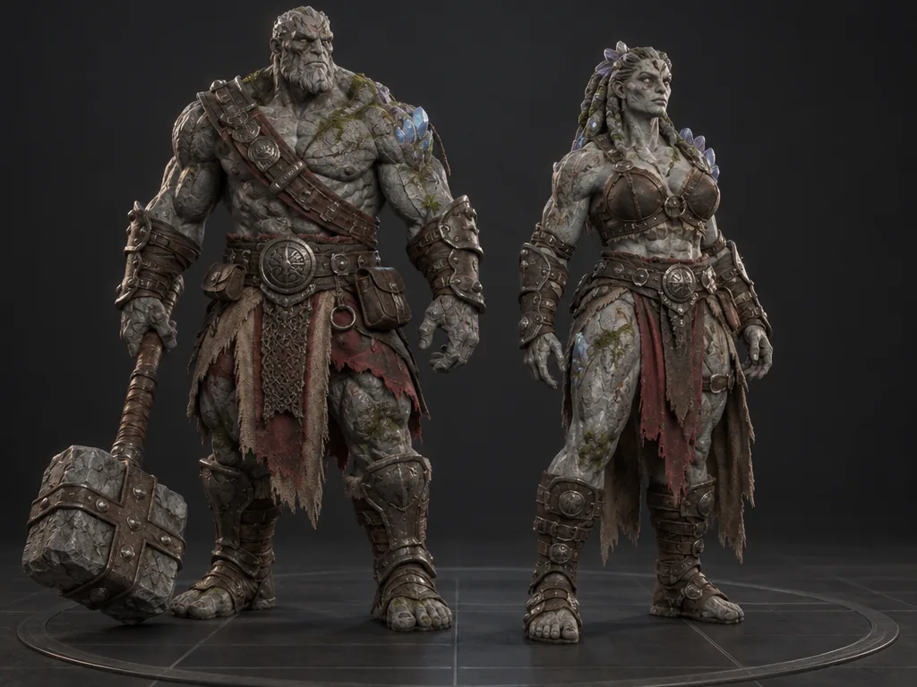 Lithari male and female 3D models