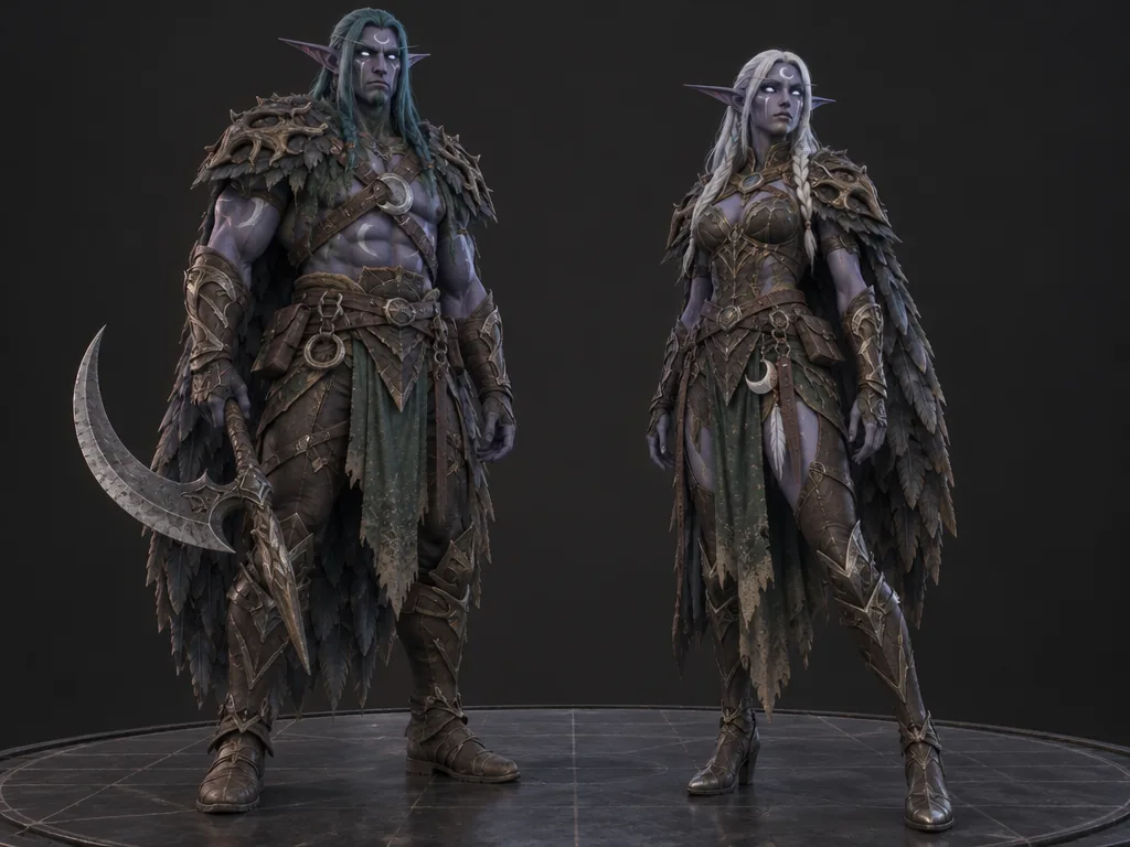 Nythari male and female 3D models