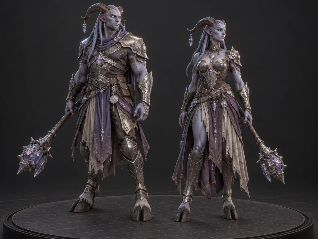 Seraen male and female 3D models