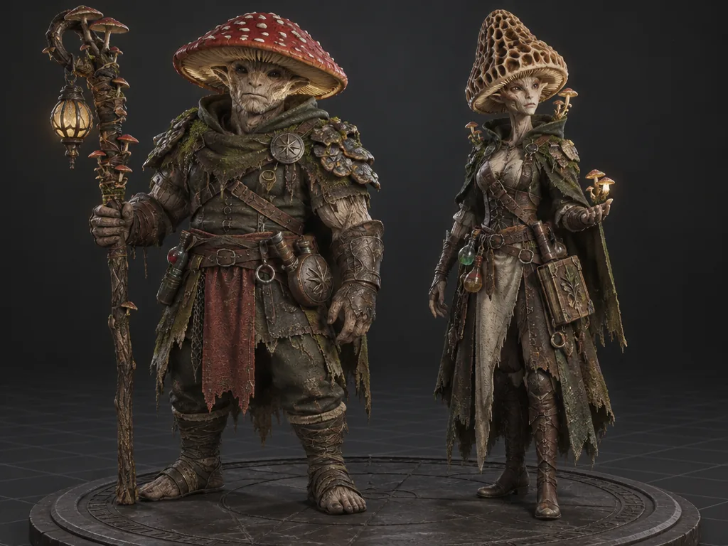 Sporekin male and female 3D models
