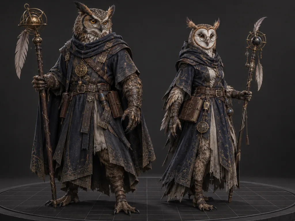 Strix male and female 3D models