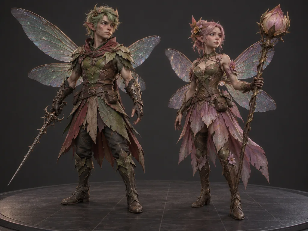 Sylphae male and female 3D models