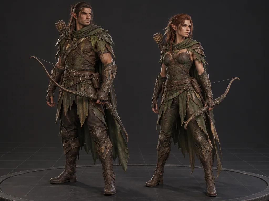 Sylvar male and female 3D models