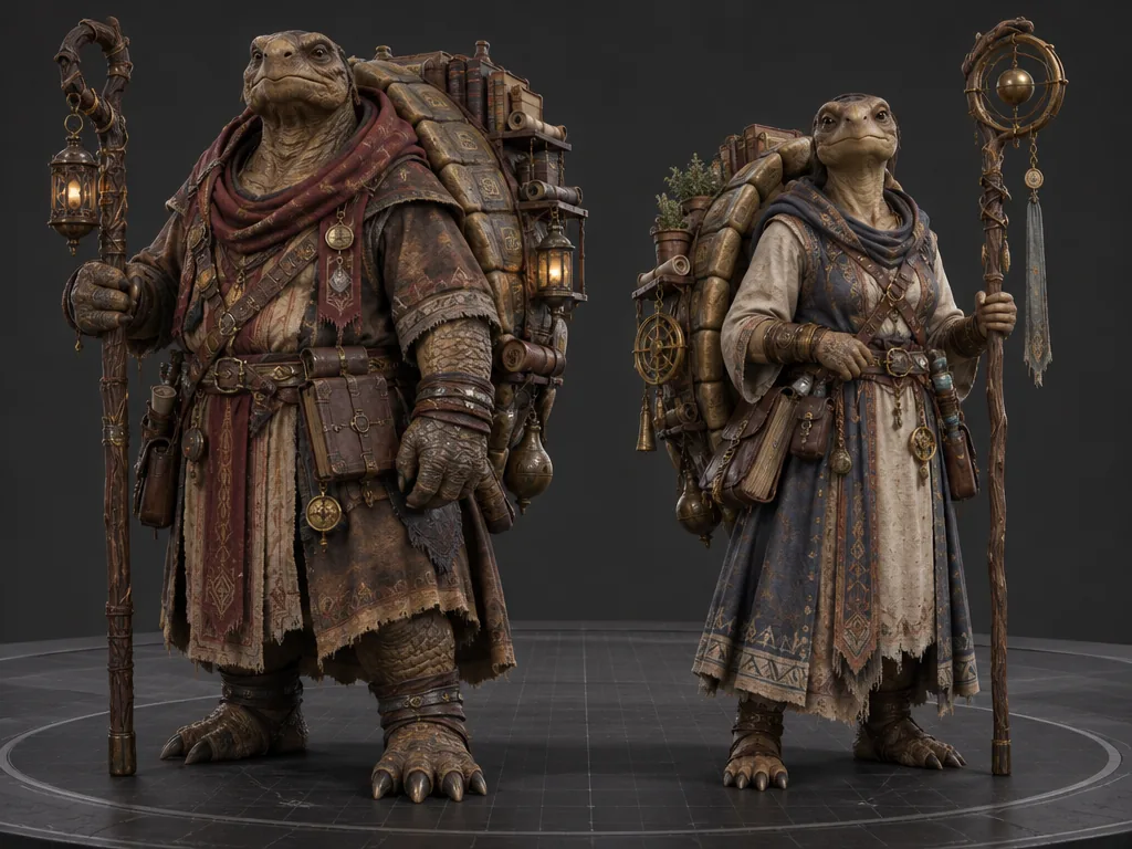 Testudar male and female 3D models