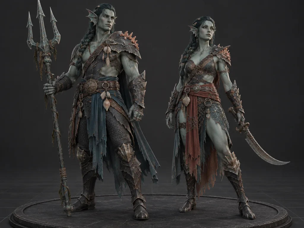 Thalassi male and female 3D models