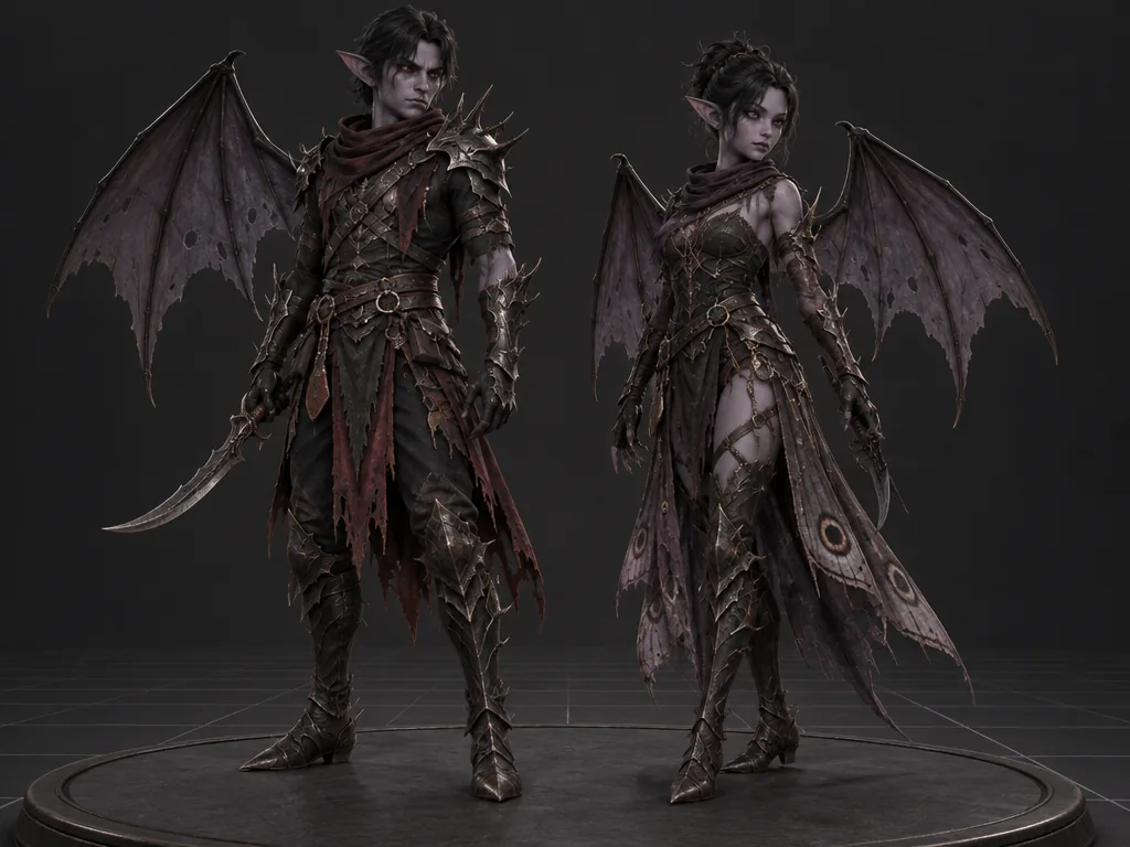 Umbrae male and female 3D models