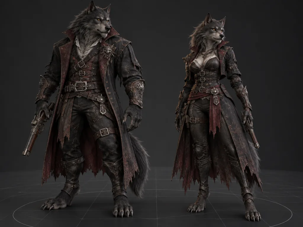 Vargr male and female 3D models