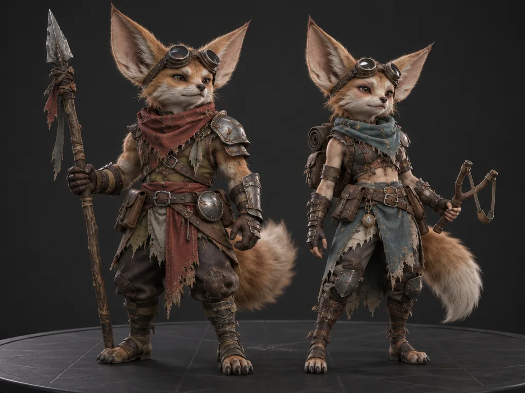 Vulpin male and female 3D models